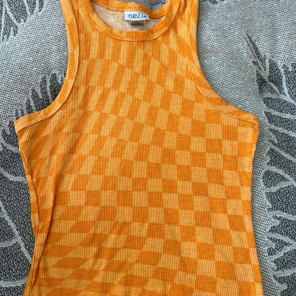 Rue21 Vibrant Orange Ribbed Top